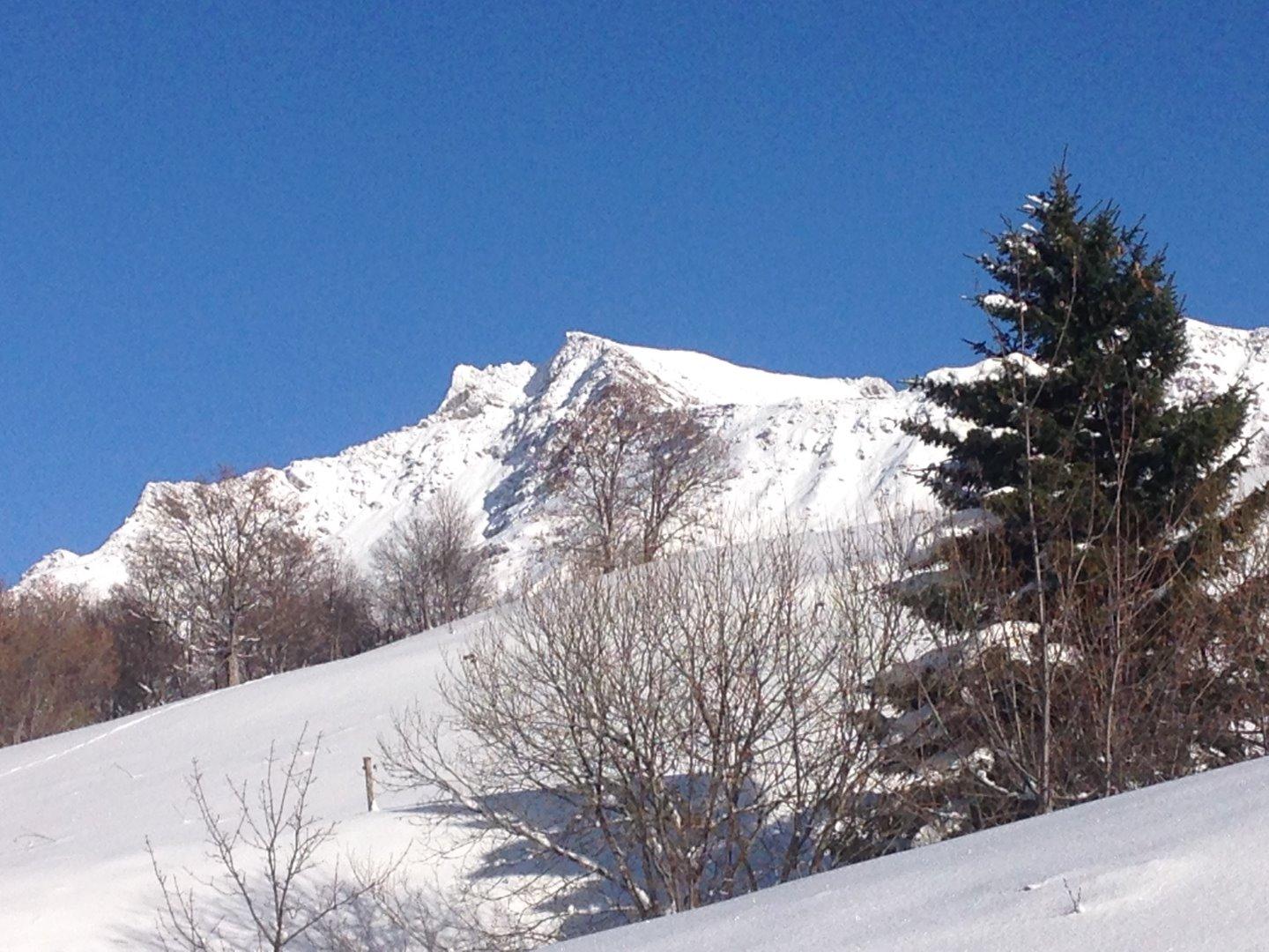 VUE D HIVER LORS D UNE PROMENADE EN RAQUETTES le massif du cheval noir photo prise à 10mn à pied depuis nos appartements